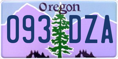 OR license plate 093DZA