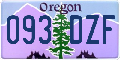 OR license plate 093DZF