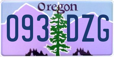 OR license plate 093DZG