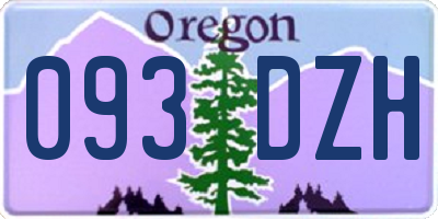 OR license plate 093DZH