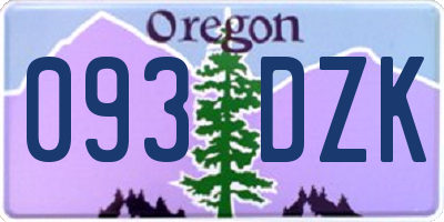 OR license plate 093DZK