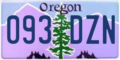 OR license plate 093DZN