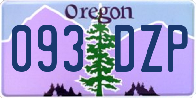 OR license plate 093DZP