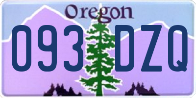 OR license plate 093DZQ