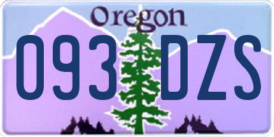OR license plate 093DZS