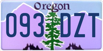 OR license plate 093DZT