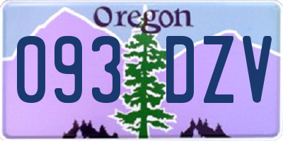 OR license plate 093DZV