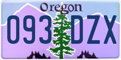 OR license plate 093DZX