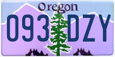 OR license plate 093DZY