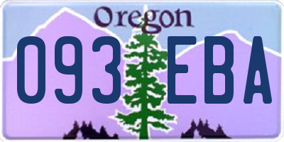 OR license plate 093EBA