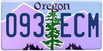 OR license plate 093ECM