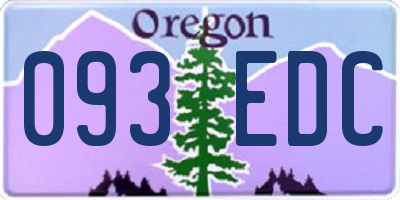 OR license plate 093EDC