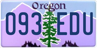 OR license plate 093EDU