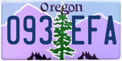 OR license plate 093EFA
