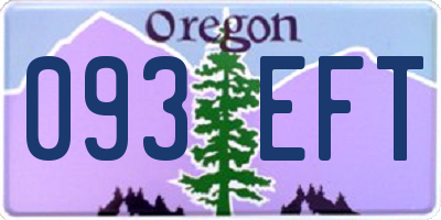 OR license plate 093EFT