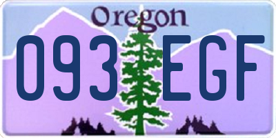 OR license plate 093EGF