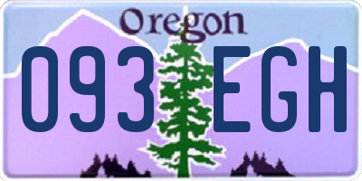 OR license plate 093EGH