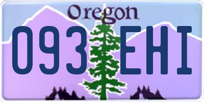 OR license plate 093EHI