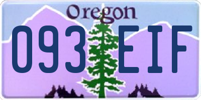 OR license plate 093EIF