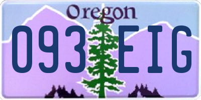 OR license plate 093EIG