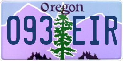 OR license plate 093EIR