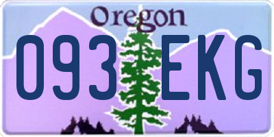 OR license plate 093EKG