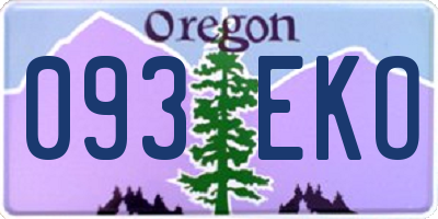 OR license plate 093EKO