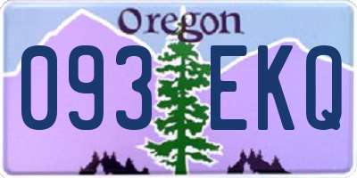 OR license plate 093EKQ
