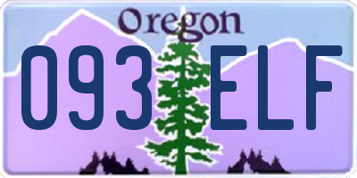 OR license plate 093ELF