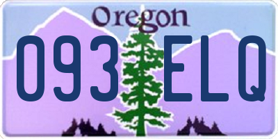 OR license plate 093ELQ