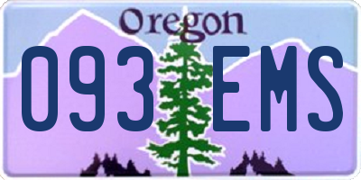OR license plate 093EMS