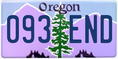 OR license plate 093END