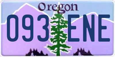 OR license plate 093ENE