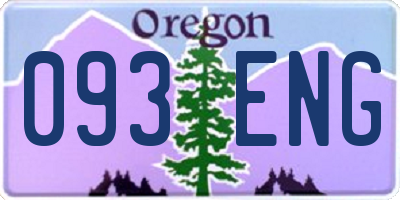 OR license plate 093ENG