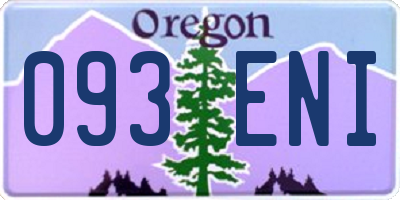 OR license plate 093ENI