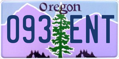 OR license plate 093ENT