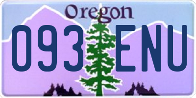 OR license plate 093ENU