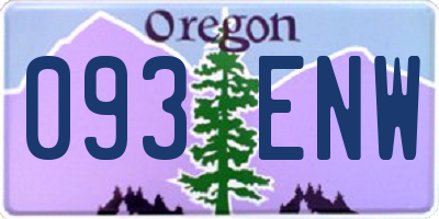 OR license plate 093ENW