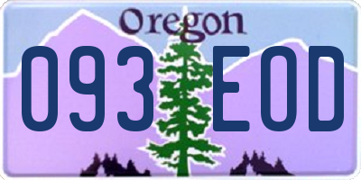OR license plate 093EOD