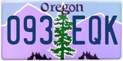 OR license plate 093EQK