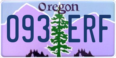 OR license plate 093ERF