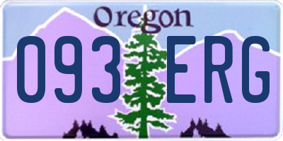 OR license plate 093ERG