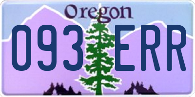 OR license plate 093ERR