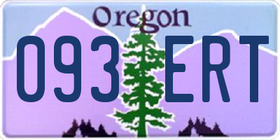 OR license plate 093ERT