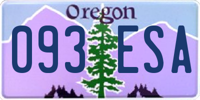 OR license plate 093ESA