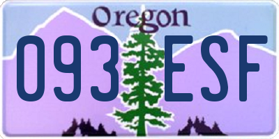 OR license plate 093ESF