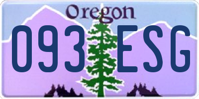 OR license plate 093ESG