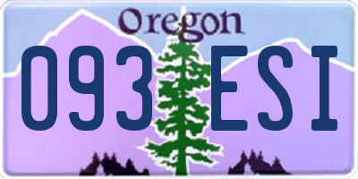 OR license plate 093ESI