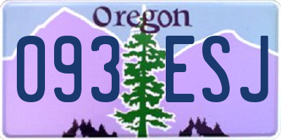 OR license plate 093ESJ