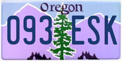 OR license plate 093ESK